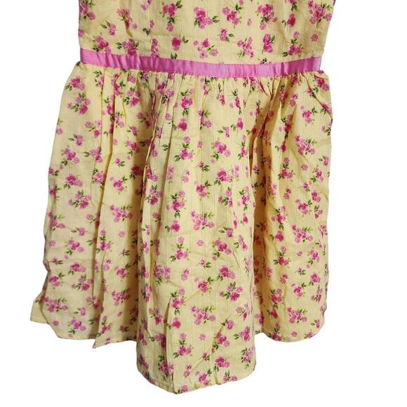 Zunie Yellow Floral Button Back Dress, Girls 14/16, NWT - Picture 3 of 5